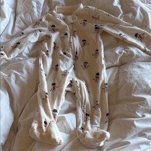 Carter's Little Planet organic cotton snowman footie pajamas WORN ONCE